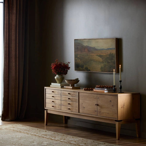 Bergstrom Warm Natural Oak Veneer Media Console | ready to ship!