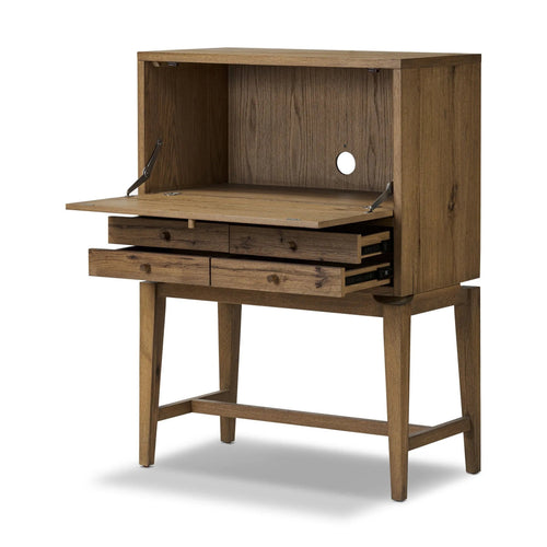 Bergstrom Warm Natural Oak Veneer Secretary Desk | shipping 8/18/2025