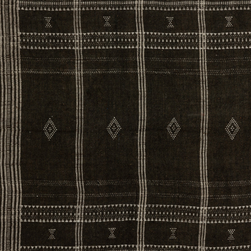 Bhujodi Chocolate With Rustic Walnut Textile | ready to ship!