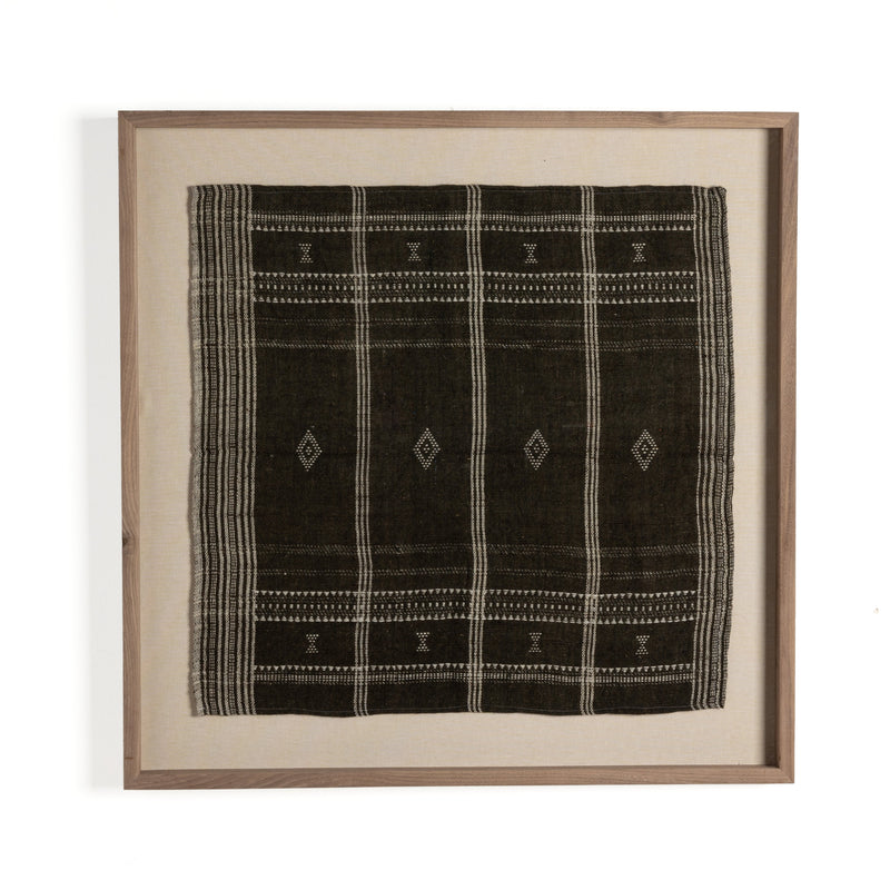 Bhujodi Chocolate With Rustic Walnut Textile | ready to ship!