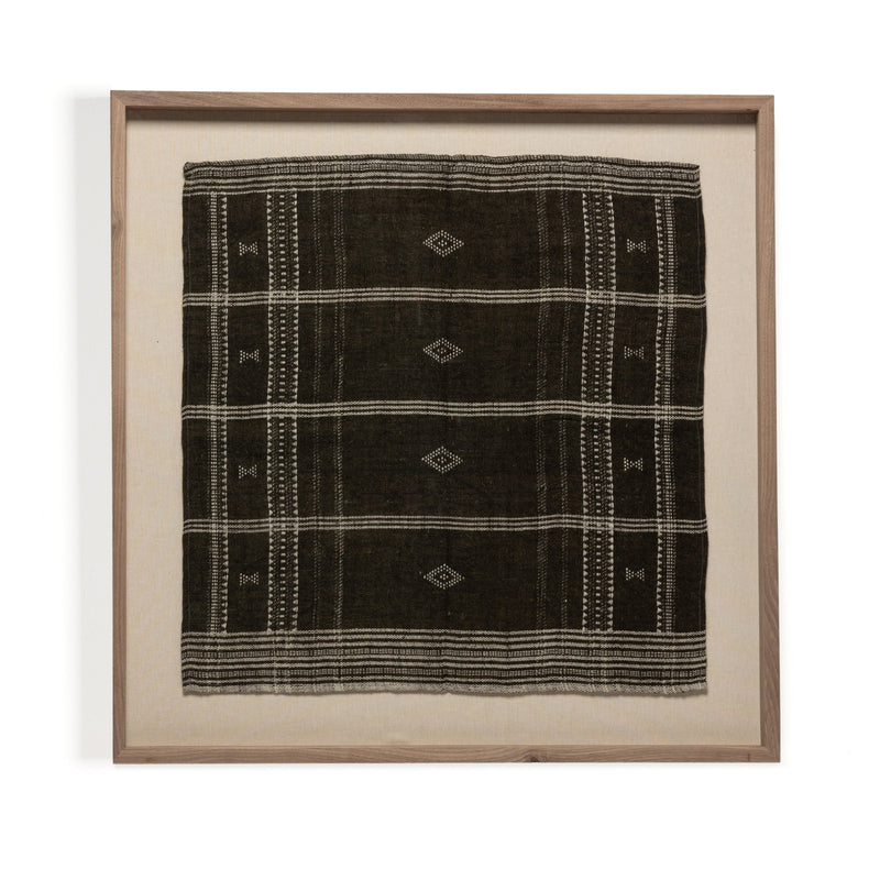 Bhujodi Chocolate With Rustic Walnut Textile | ready to ship!