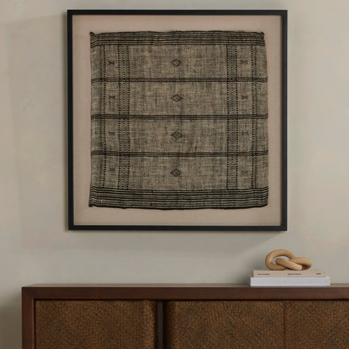Bhujodi Mocha With Rustic Walnut Textile | shipping 6/11/2025