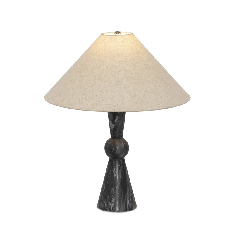 Bibianna Black Italian Marble Table Lamp | ready to ship!