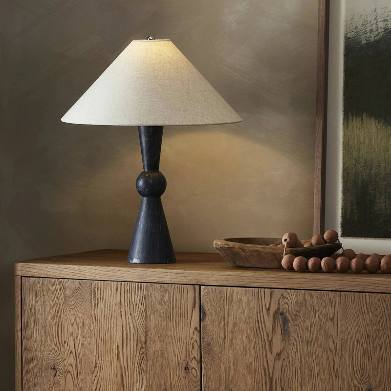 Bibianna Black Italian Marble Table Lamp | ready to ship!