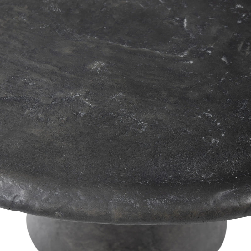 Bonnie Textured Black Concrete Coffee Table | shipping 6/3/2025