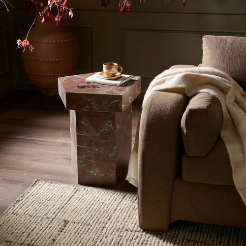 Brando Smoke and Russet Marble End Table | ready to ship!