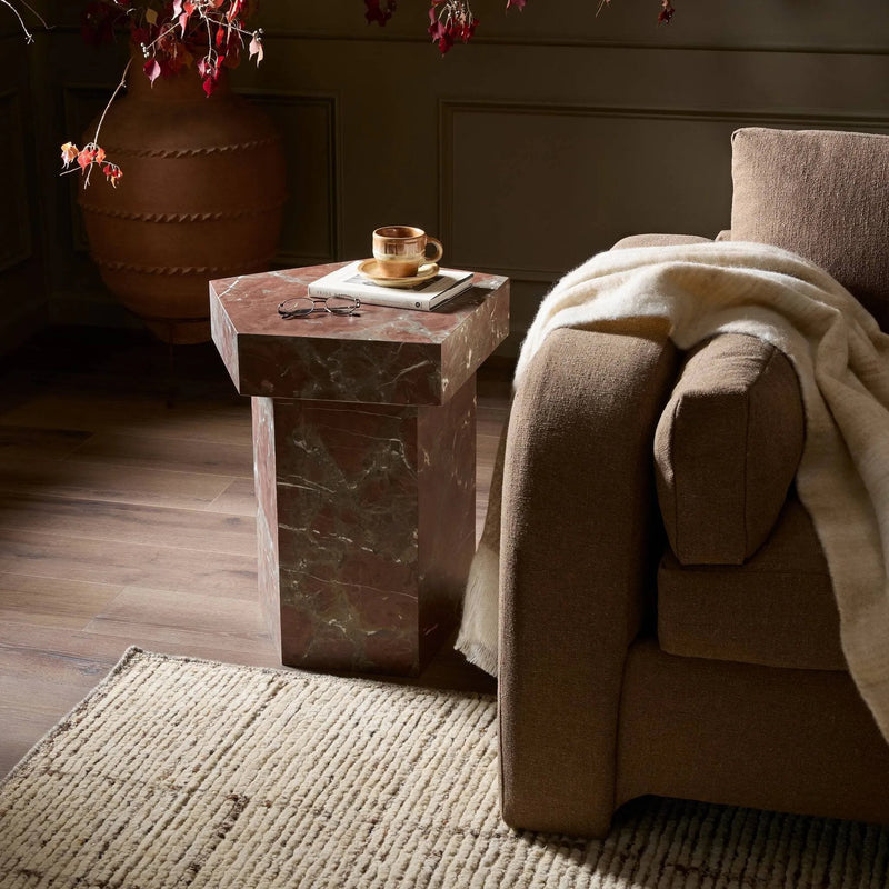 Brando Smoke and Russet Marble End Table | ready to ship!