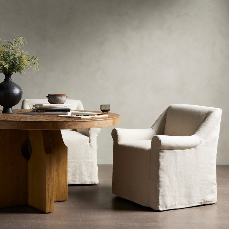 Bridges Natural Slipcover Dining Armchair | ready to ship!