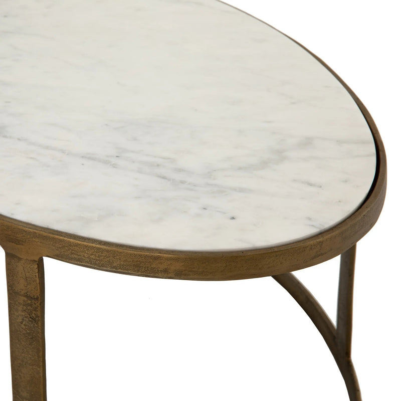 Calder Polished White Marble Nesting Coffee Table | ready to ship!