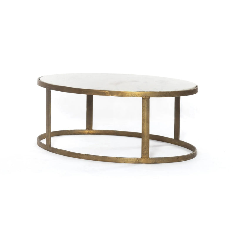 Calder Polished White Marble Nesting Coffee Table | ready to ship!