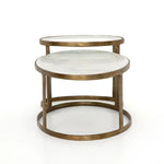 Calder Polished White Marble Nesting Coffee Table | ready to ship!