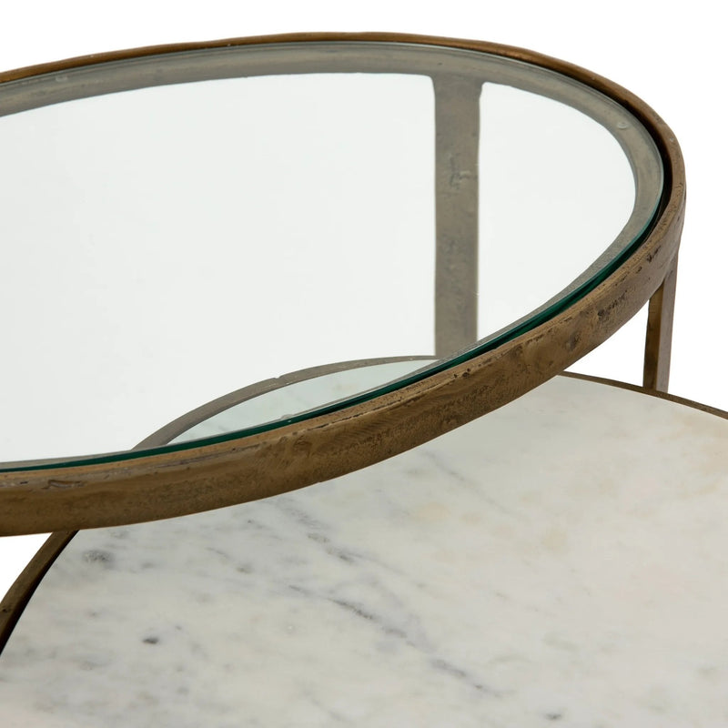 Calder Polished White Marble Nesting Coffee Table | ready to ship!