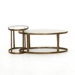 Calder Polished White Marble Nesting Coffee Table | ready to ship!
