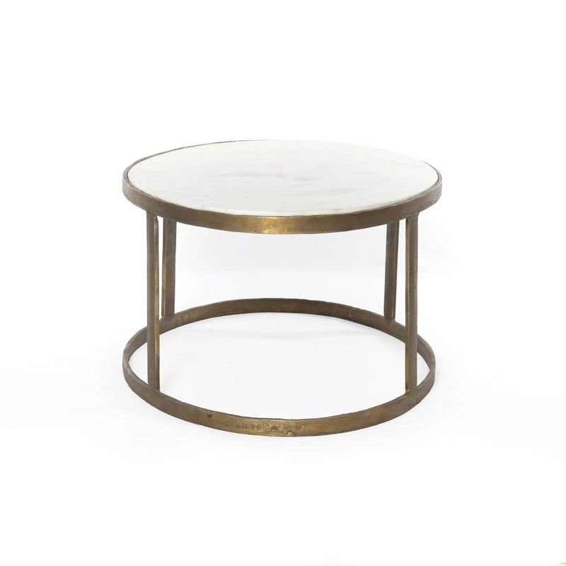 Calder Polished White Marble Nesting Coffee Table | ready to ship!