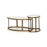 Calder Polished White Marble Nesting Coffee Table | ready to ship!