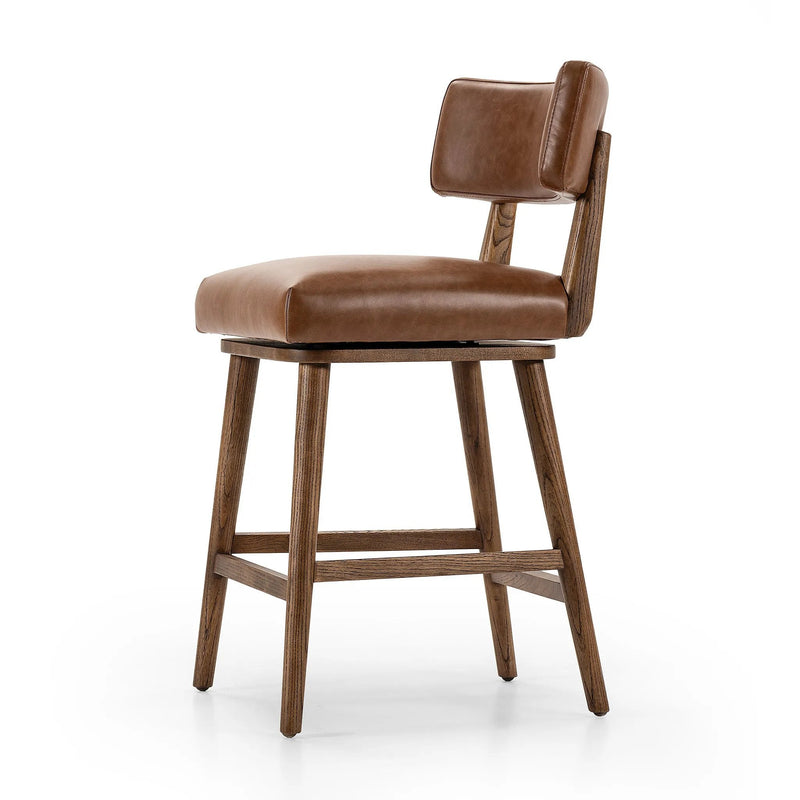 Cardell Sonoma Chestnut Swivel Bar + Counter Stool