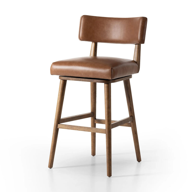 Cardell Sonoma Chestnut Swivel Bar + Counter Stool