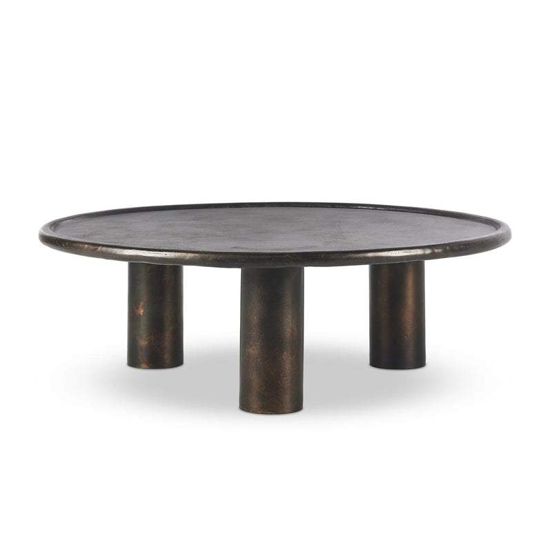 Cary Distressed Bronze Coffee Table | shipping 8/17/2025