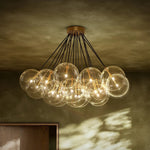 Cloud Black Cord Burnished Brass Chandelier | ready to ship!