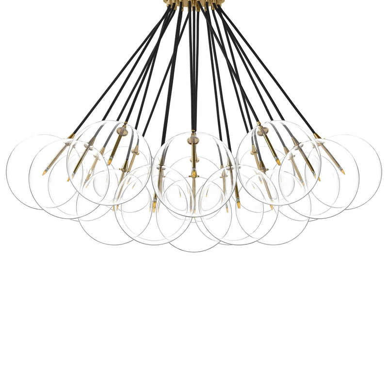 Cloud Black Cord Burnished Brass Chandelier | ready to ship!
