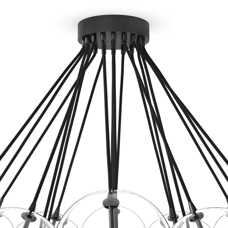Cloud Black Cord Black Gunmetal Chandelier | ready to ship!