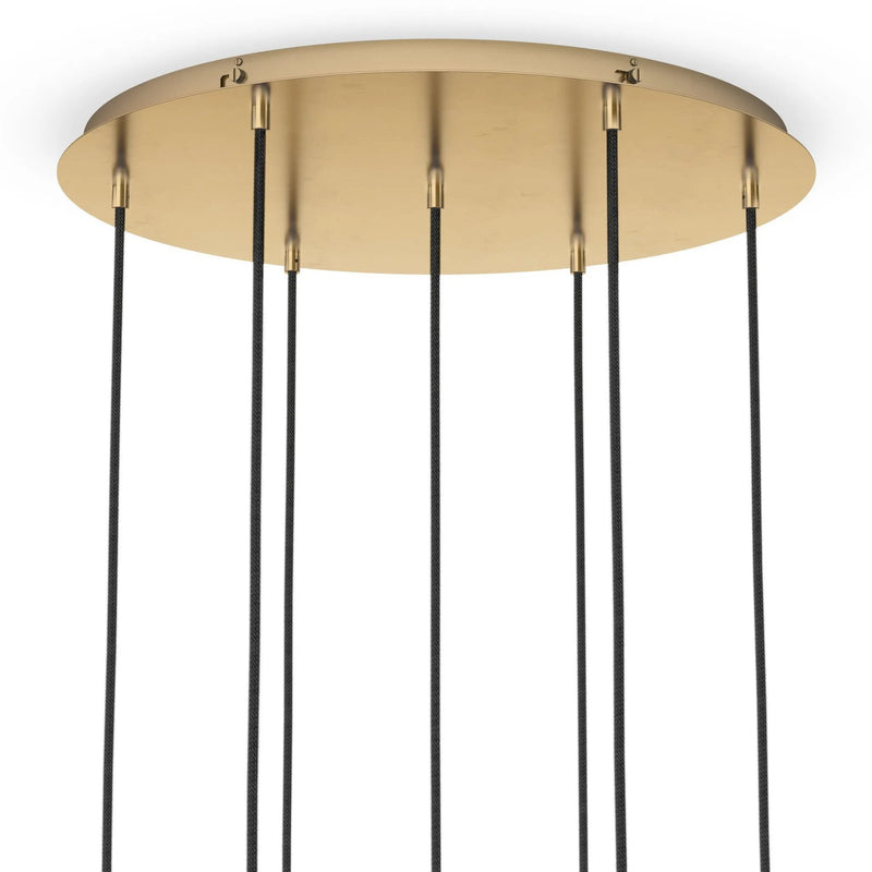 Cluster Black Cord 7 MIX Burnished Brass Chandelier | ready to ship!