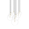 Cluster Black Cord 7 MIX Burnished Brass Chandelier | ready to ship!