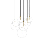 Cluster Black Cord 7 MIX Burnished Brass Chandelier | ready to ship!