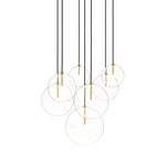 Cluster Black Cord 7 MIX Burnished Brass Chandelier | ready to ship!