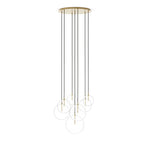 Cluster Black Cord 7 MIX Burnished Brass Chandelier | ready to ship!