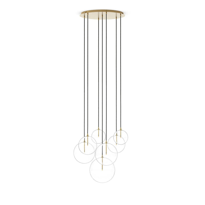 Cluster Black Cord 7 MIX Burnished Brass Chandelier | ready to ship!