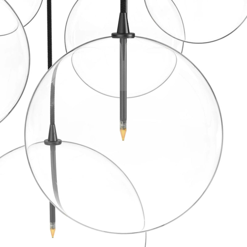 Cluster Black Cord 7 MIX Black Gunmetal Chandelier | ready to ship!