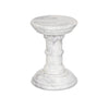 Cyprus Veined White Marble Solid End Table | ready to ship!