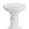 Cyprus Veined White Marble Solid End Table | ready to ship!