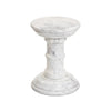 Cyprus Veined White Marble Solid End Table | ready to ship!