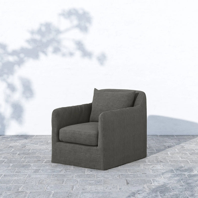 Dade Outdoor Swivel Chair - Charcoal | shipping 5/27/2025