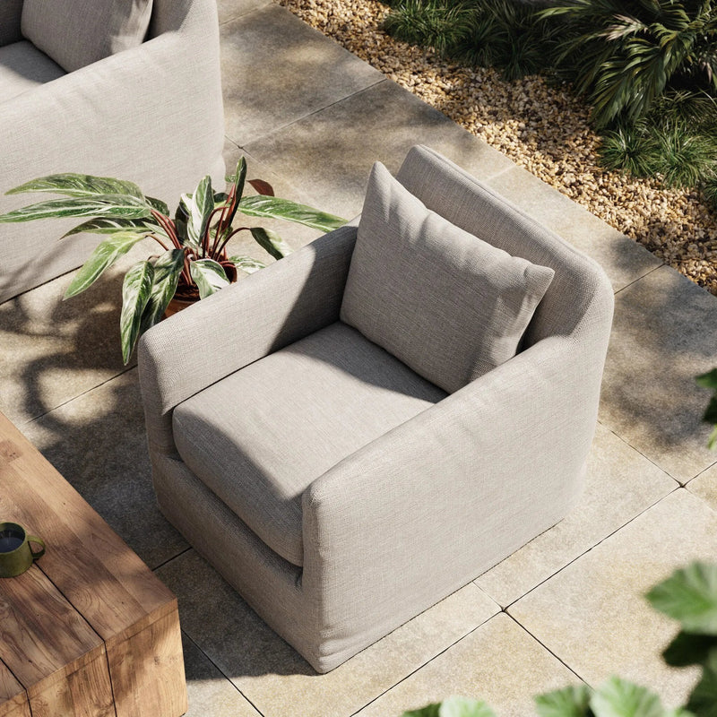 Dade Outdoor Swivel Chair - Stone Grey | shipping 5/27/2025
