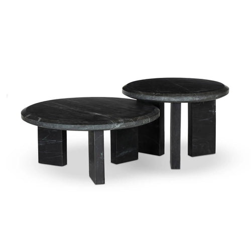 Dakota Black Marble Nesting Coffee Table Set | shipping 8/11/2025