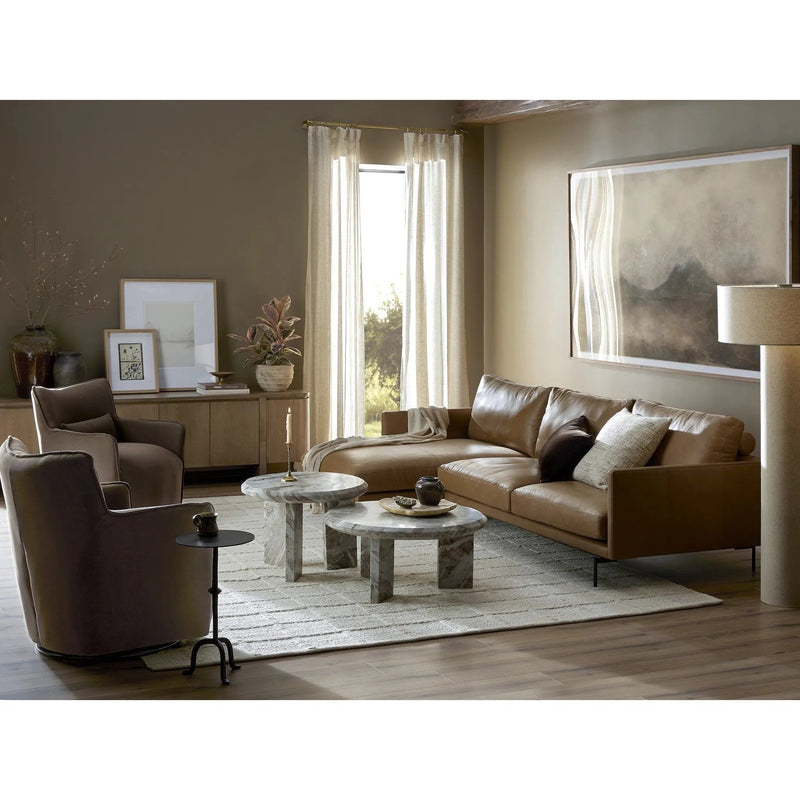 Dakota Creamy Taupe Marble Solid Nesting Coffee Table