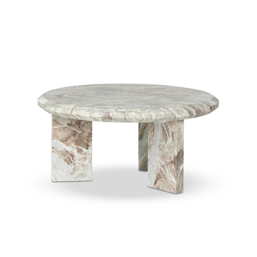 Dakota Creamy Taupe Marble Solid Nesting Coffee Table