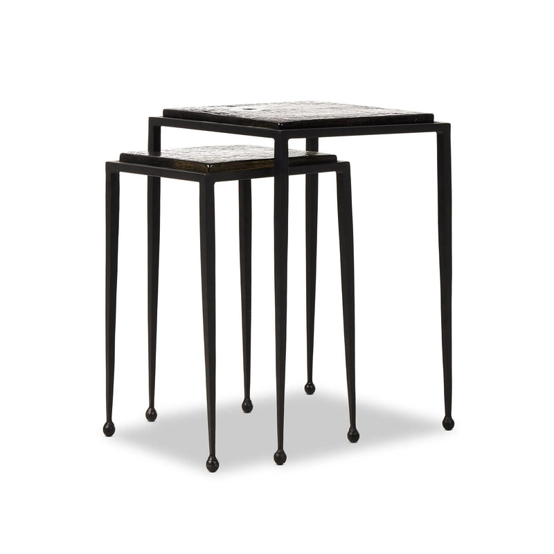 Dexter Smoked Black Cast Glass Nesting Tables | ready to ship!