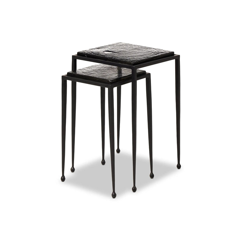 Dexter Smoked Black Cast Glass Nesting Tables | ready to ship!