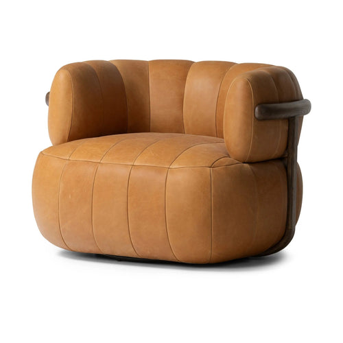 Doss Terra Brown Oak Accent Swivel Chair | shipping 6/19/2025