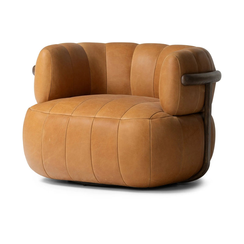 Doss Terra Brown Oak Accent Swivel Chair | shipping 6/19/2025