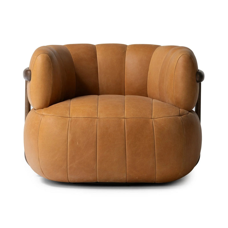 Doss Terra Brown Oak Accent Swivel Chair | shipping 6/19/2025