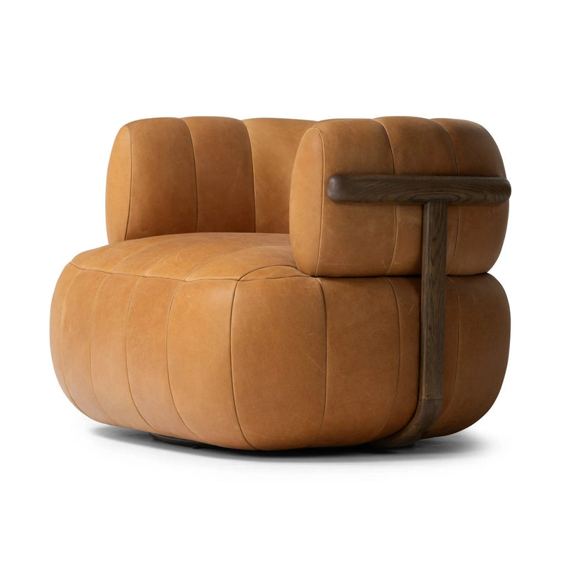 Doss Terra Brown Oak Accent Swivel Chair | shipping 6/19/2025