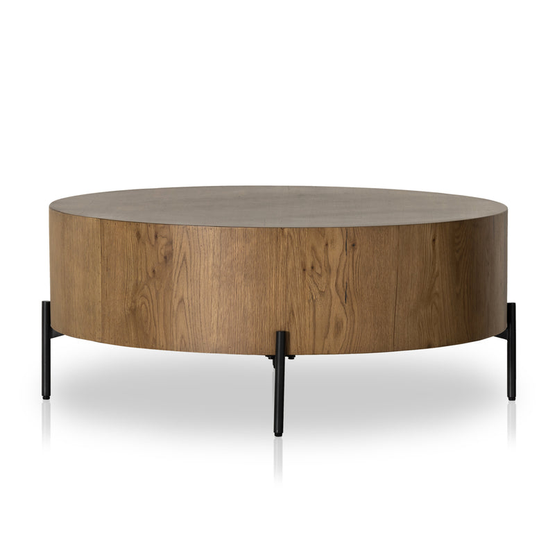 Eaton Amber Oak Drum Coffee Table | shipping 6/16/2025