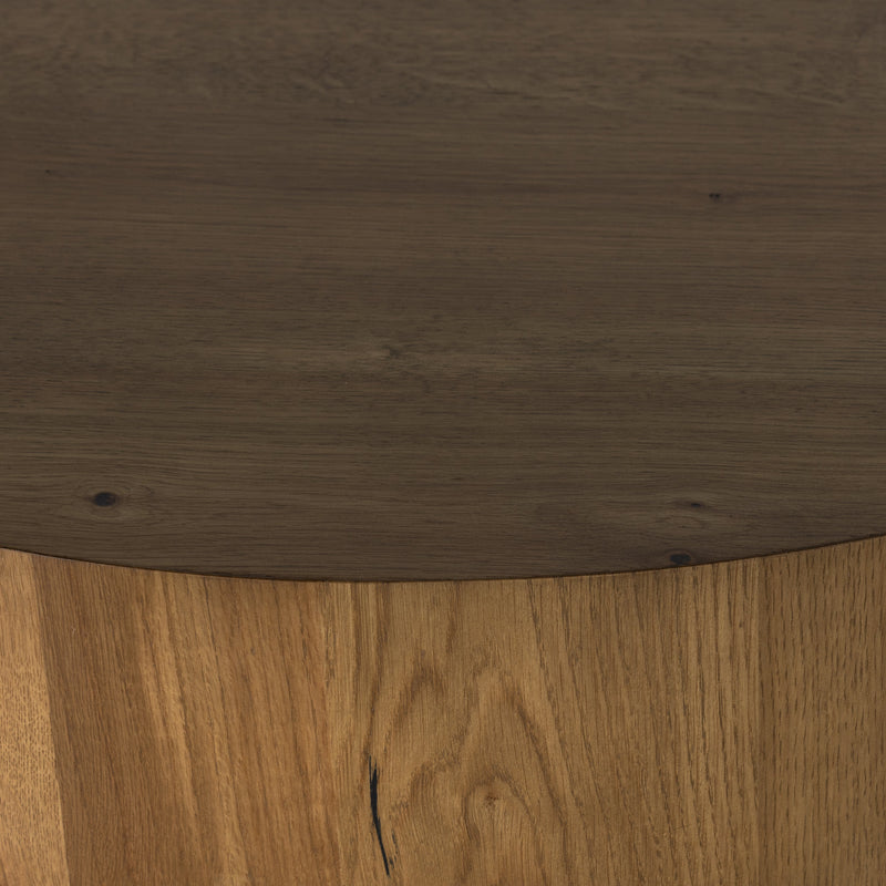 Eaton Amber Oak Drum Coffee Table | shipping 6/16/2025