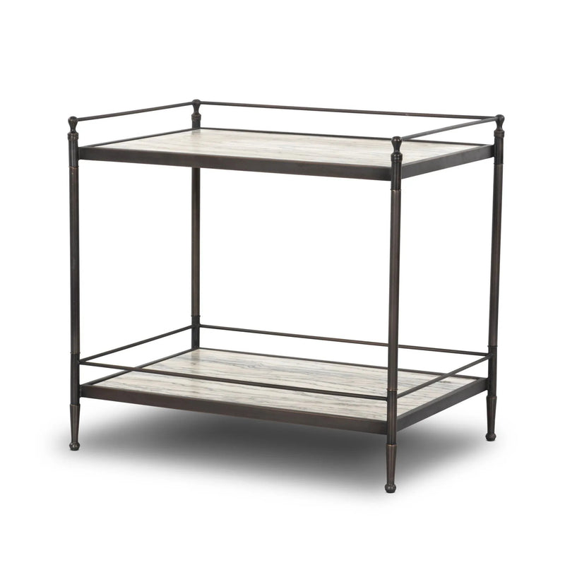 Eisen Wavy White Marble Nightstand | shipping 7/20/2025