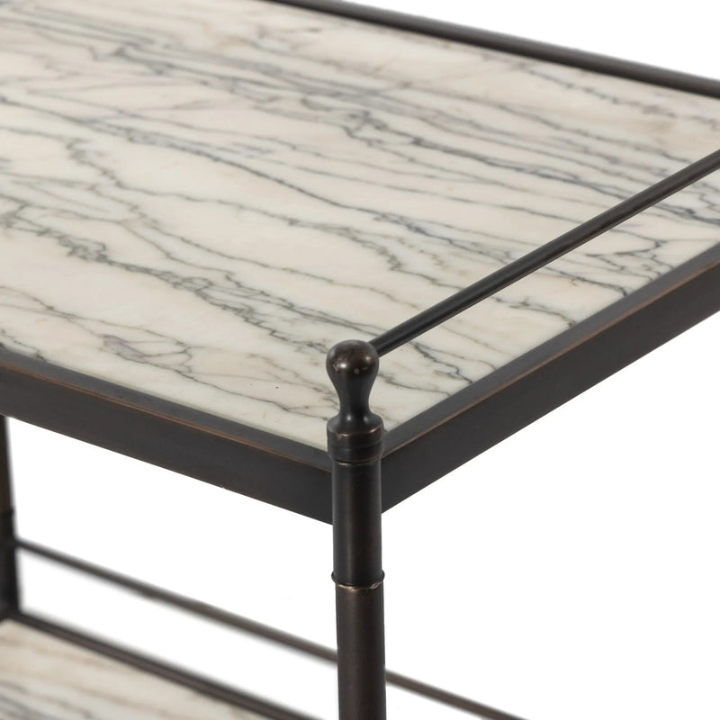 Eisen Wavy White Marble Nightstand | shipping 7/20/2025